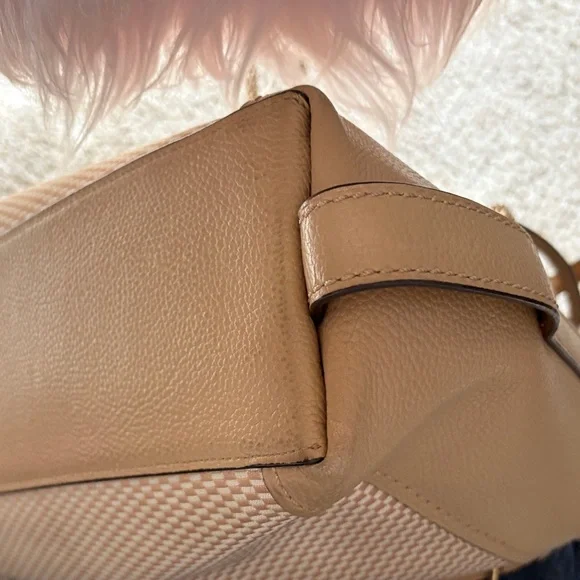 Coach Checkered Beige and Tan Shoulder Bag - Picture 12 of 16